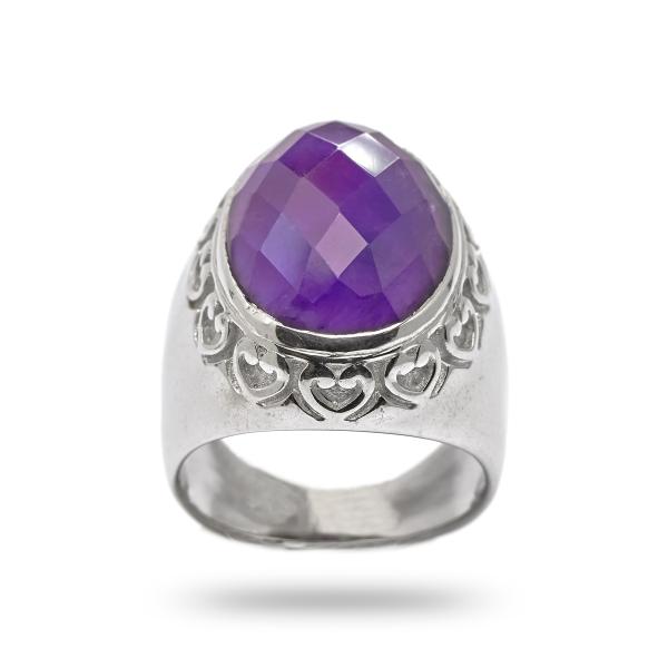 Bague amethyste argent Heart